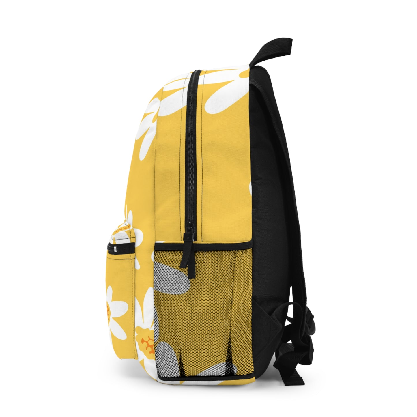 Sunny Daisy Backpack, Floral School Bag, Yellow Backpack for Girls, Summer Travel Bag, Gift for Hikers, Eco-Friendly Tote
