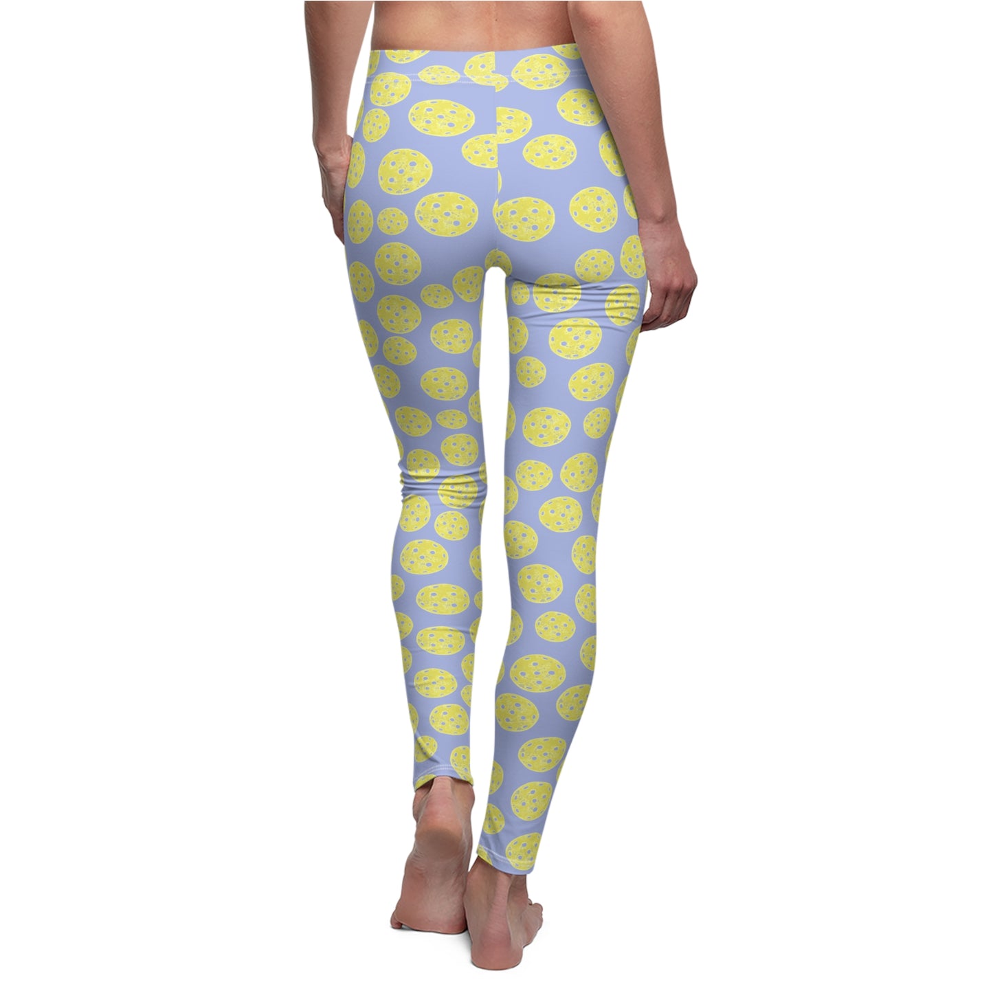 Yellow Pickleball Polka Dot Leggings — Women's Casual AOP Leggings