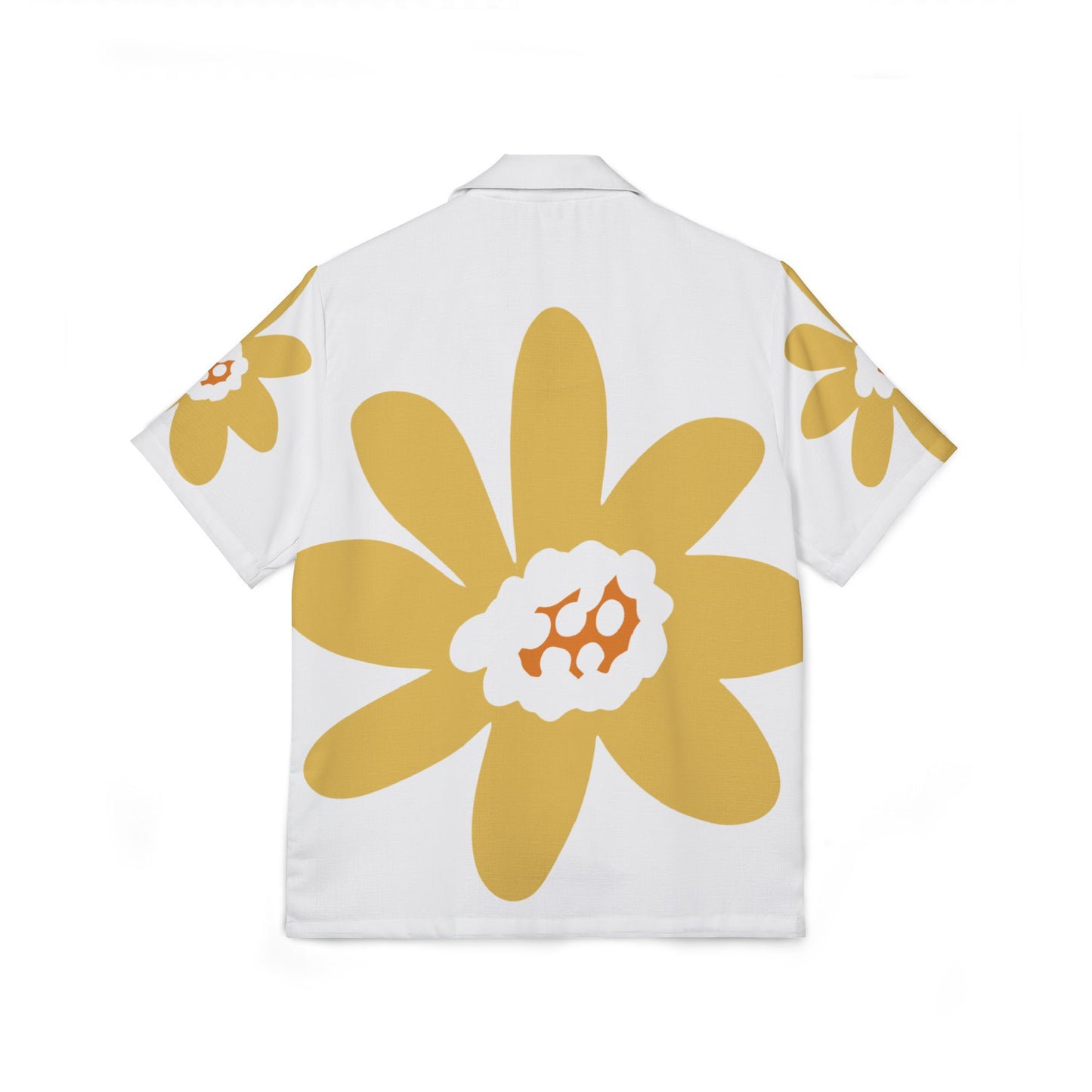 Big Yellow Daisy Hawaiian Shirt — Tropical Floral Beach Camp Shirt