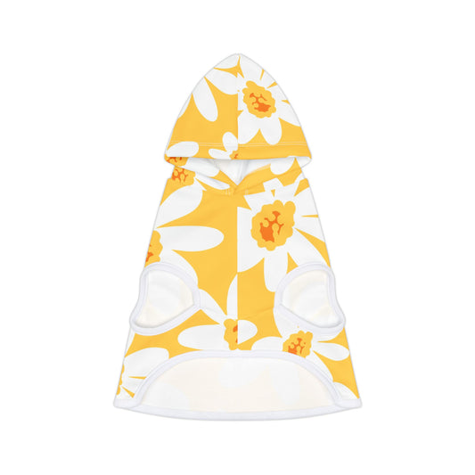 Yellow Daisy Bright Floral Pet Hoodie for Summer Fun, Cat Sweater, Cute Puppy Apparel, Spring Fashion, Pet Gift, Vacation Ready