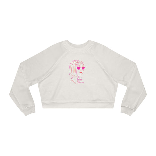 Cropped Fleece Pullover — "Draw Me Like One of Your French Girls" Graphic