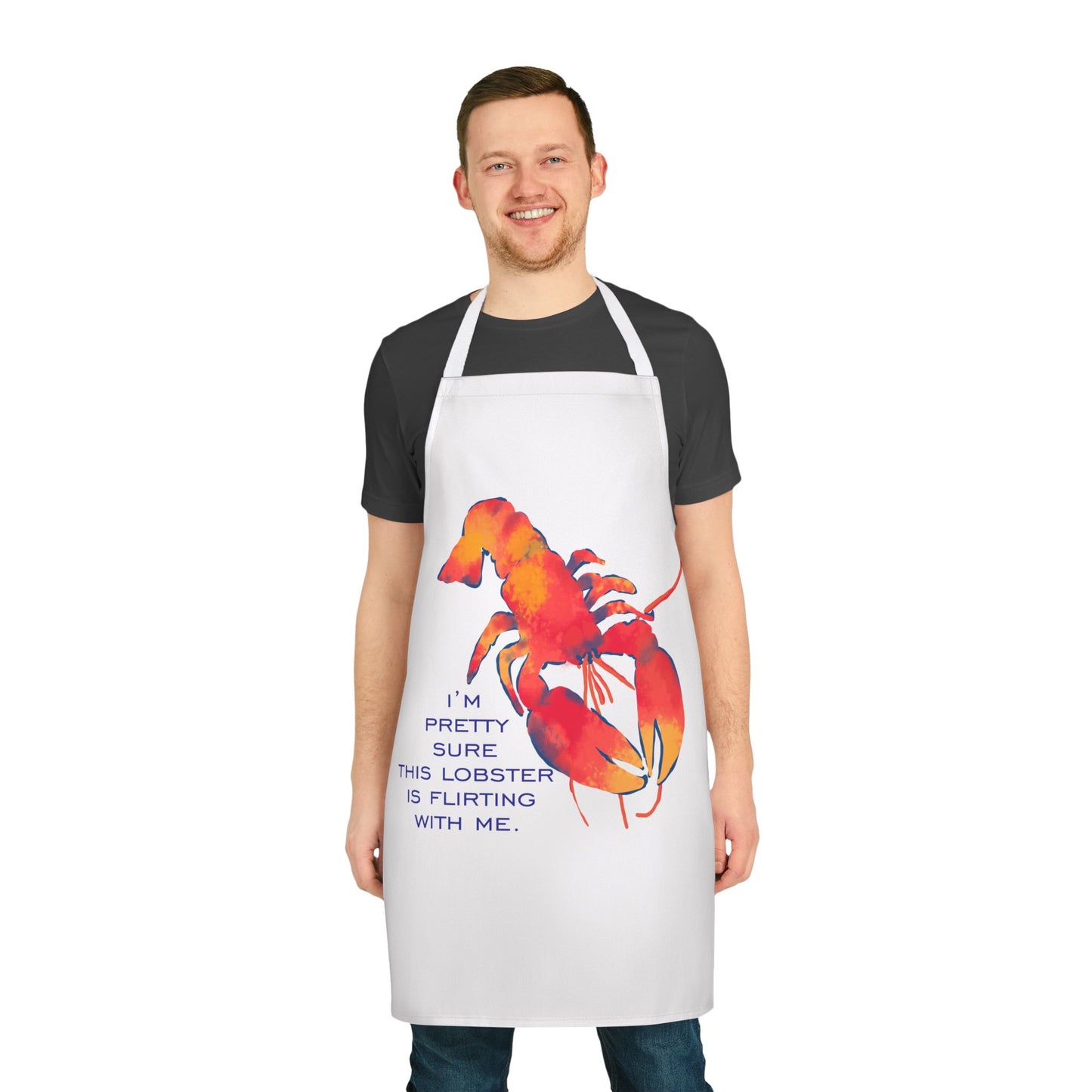 "Is this lobster flirting with me?" Funny Lobster Apron, Colorful Kitchen Gift, Cooking Humor, Seafood Lover's Apron, Chef Accessory, BBQ Party Wear