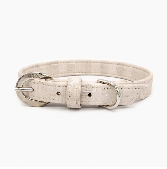 Cloud White Cork Leather Collar