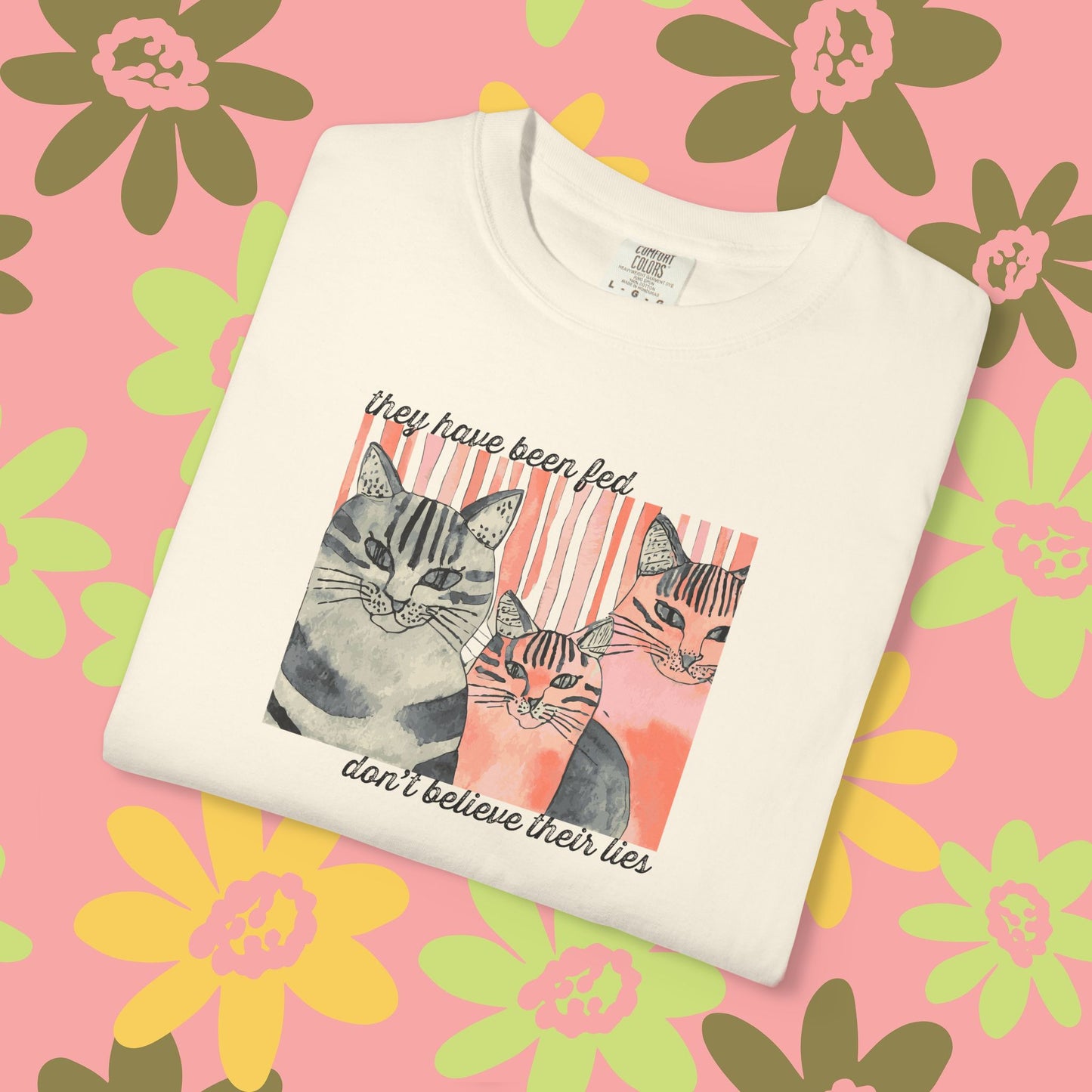 Cat Friends Graphic T-Shirt — "Don't Believe Their Eyes" Vintage Kittens Tee
