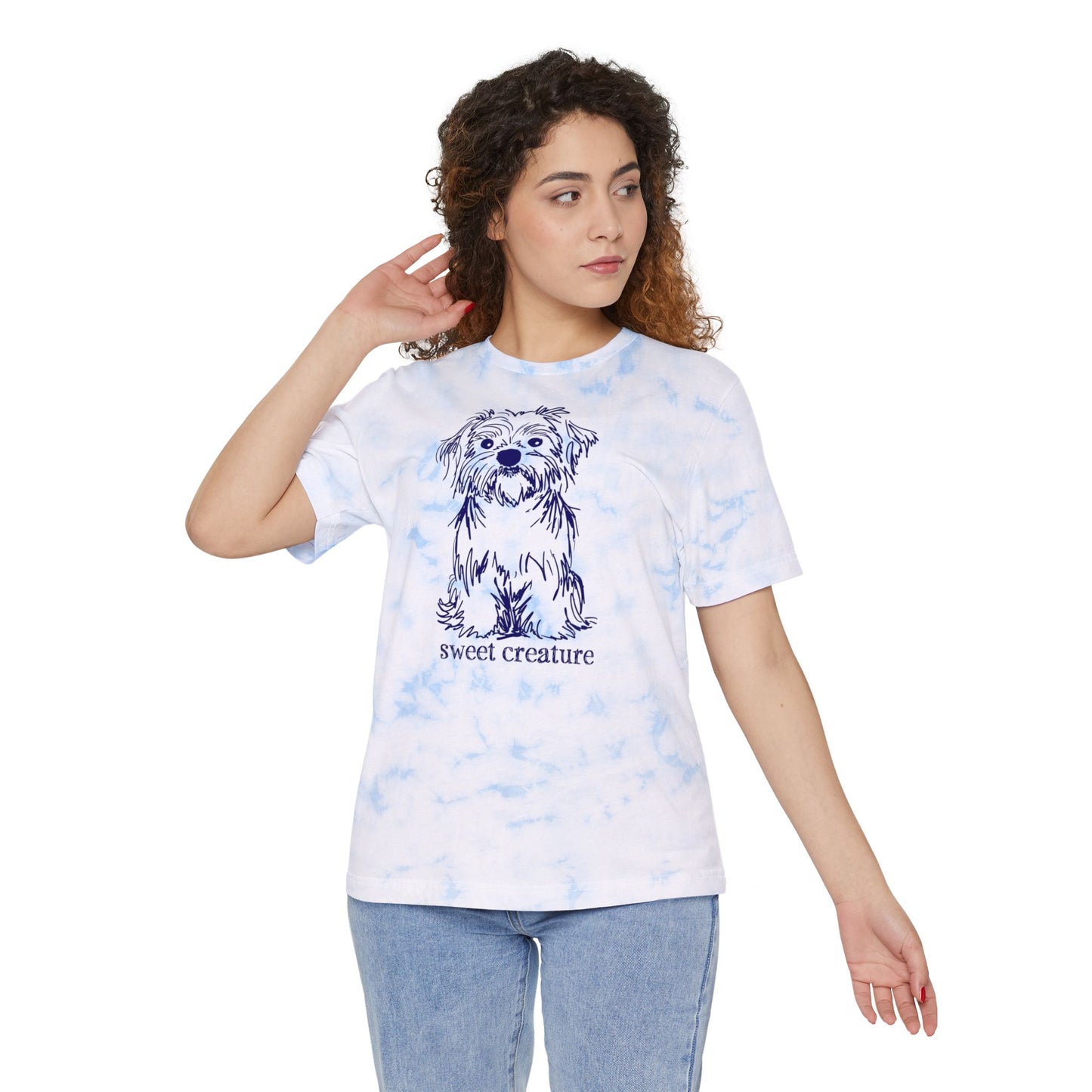 Sweet Creature Puppy Unisex Tie-Dye Graphic T-Shirt for Dog Lovers, Summer Fashion Tee, Cute Animal Shirt, Gifts for Pet Owners, Casual Everyday Wear