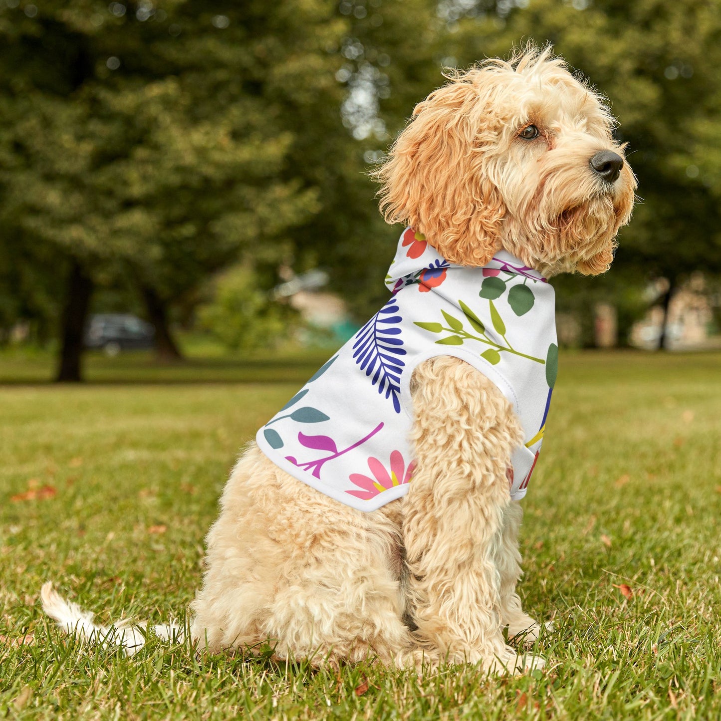 Floral Pet Hoodie - Adorable Style for Your Furry Friends, Great for Spring Celebrations, Pet Gifts, Dog Sweater, Cozy Pet Apparel