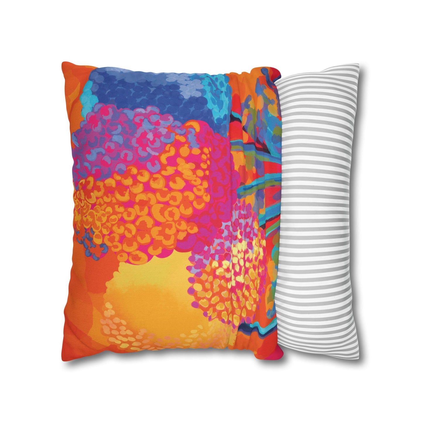 Vibrant Floral Pillowcase for Cozy Spaces with artwork by Ally Hunt, Retro vibe, Boho, Whimsical
