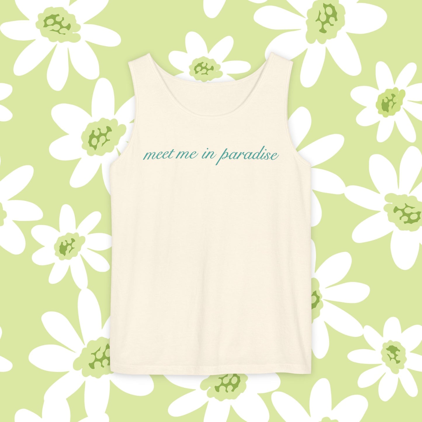 Paradise Script Tank Top — "meet me in paradise" Casual Beach Tank