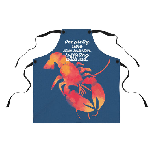Flirting Lobster Colorful Apron — 'I'm Pretty Sure This Lobster Is Flirting With Me'