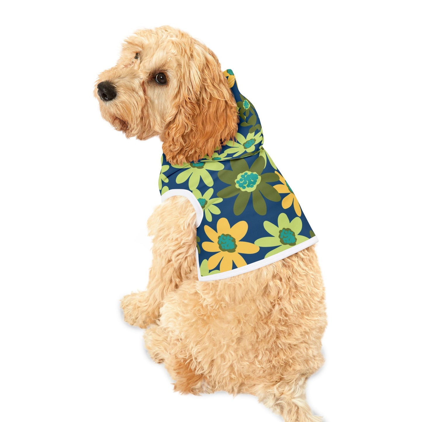 Daisy Floral Pet Hoodie for Stylish Dogs, Cozy Pet Apparel for Spring, Pet Fashion, Cute Dog Outfit, Dog Clothes, Gift for Pet Lovers