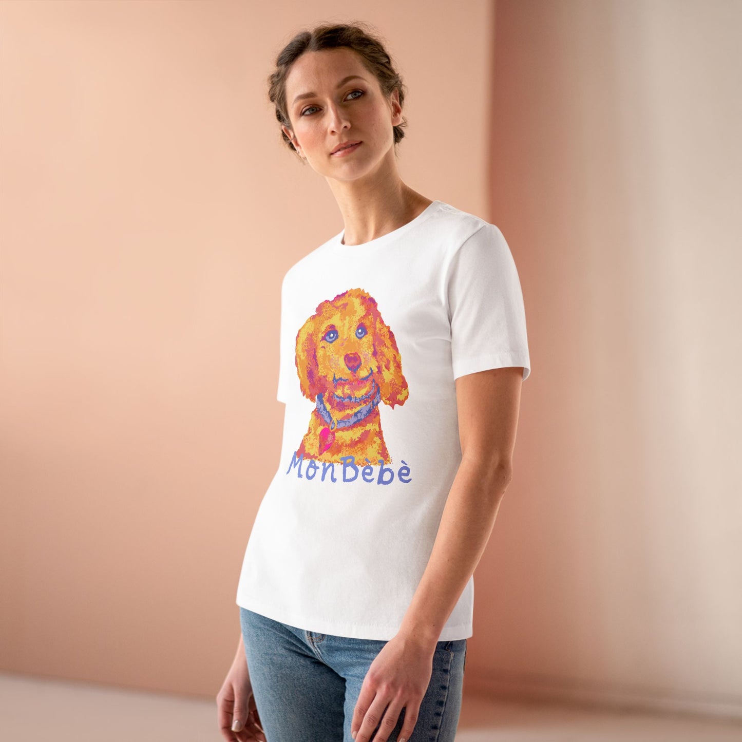 Cute Doodle Puppy Tee — "MonBebé" Women's Cotton T-Shirt