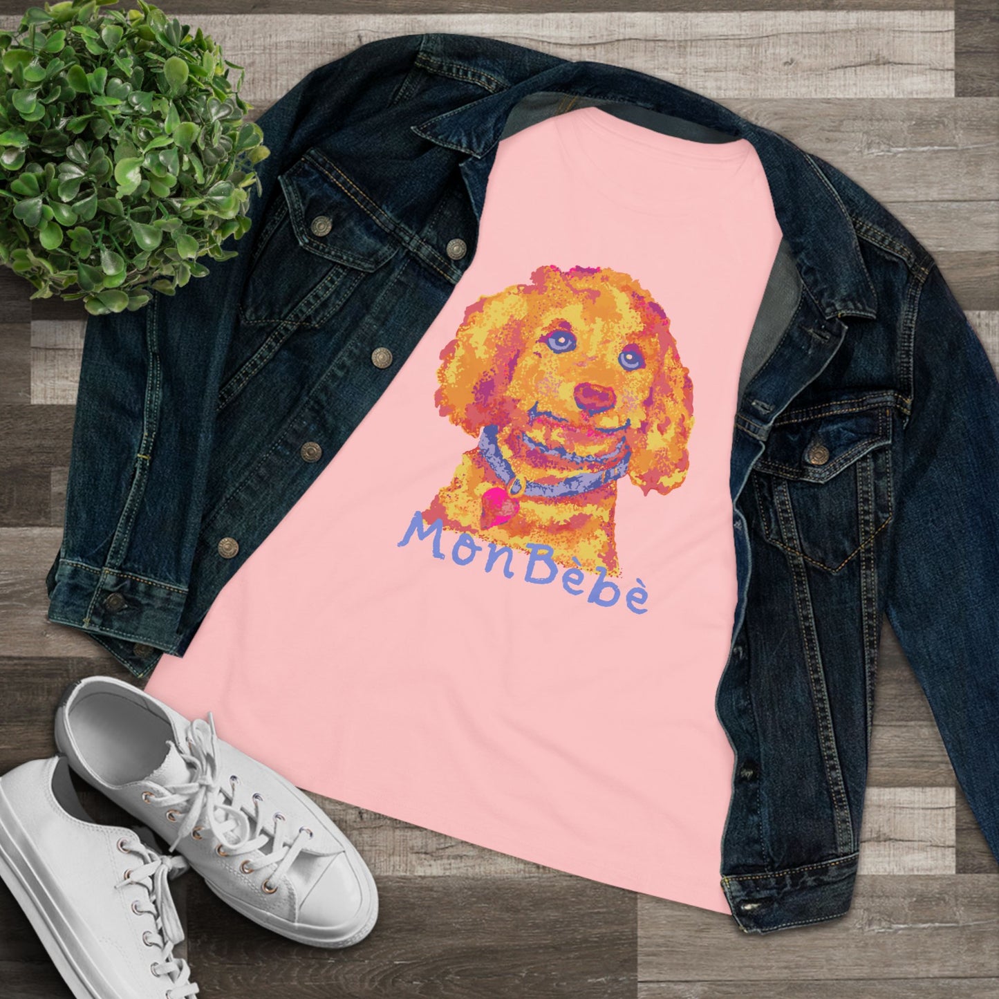 Cute Doodle Puppy Tee — "MonBebé" Women's Cotton T-Shirt