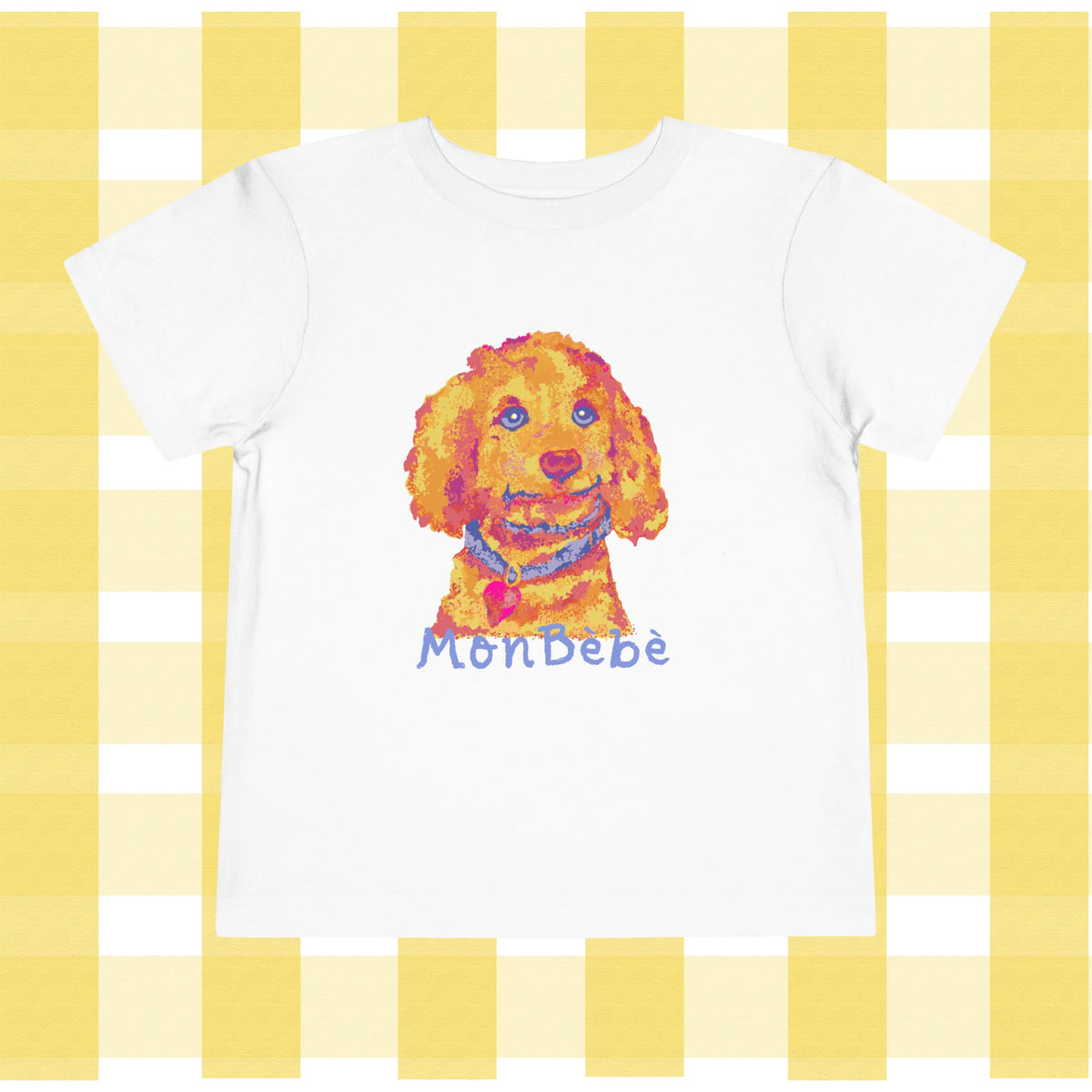 Toddler Tee — Colorful Puppy 'Mon Bébé' Shirt