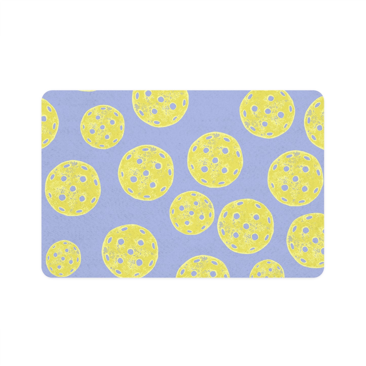 Yellow Pickleball Pattern Cat Food Mat (12x18)