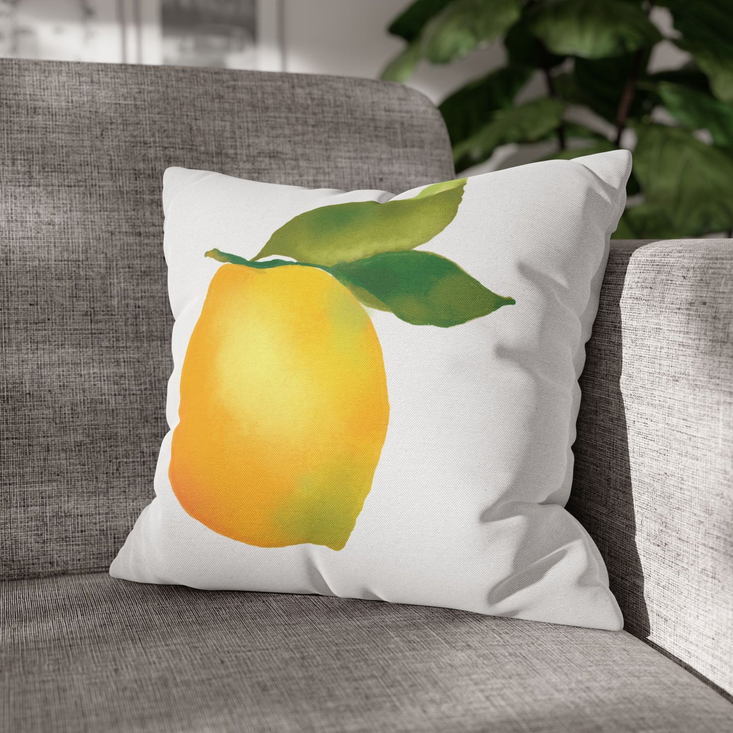 Lemon Print Pillowcase, Citrus Decor, Summer Home, Throw Pillow Cover, Gift for Fruit Lovers, Cozy Living Room Accent