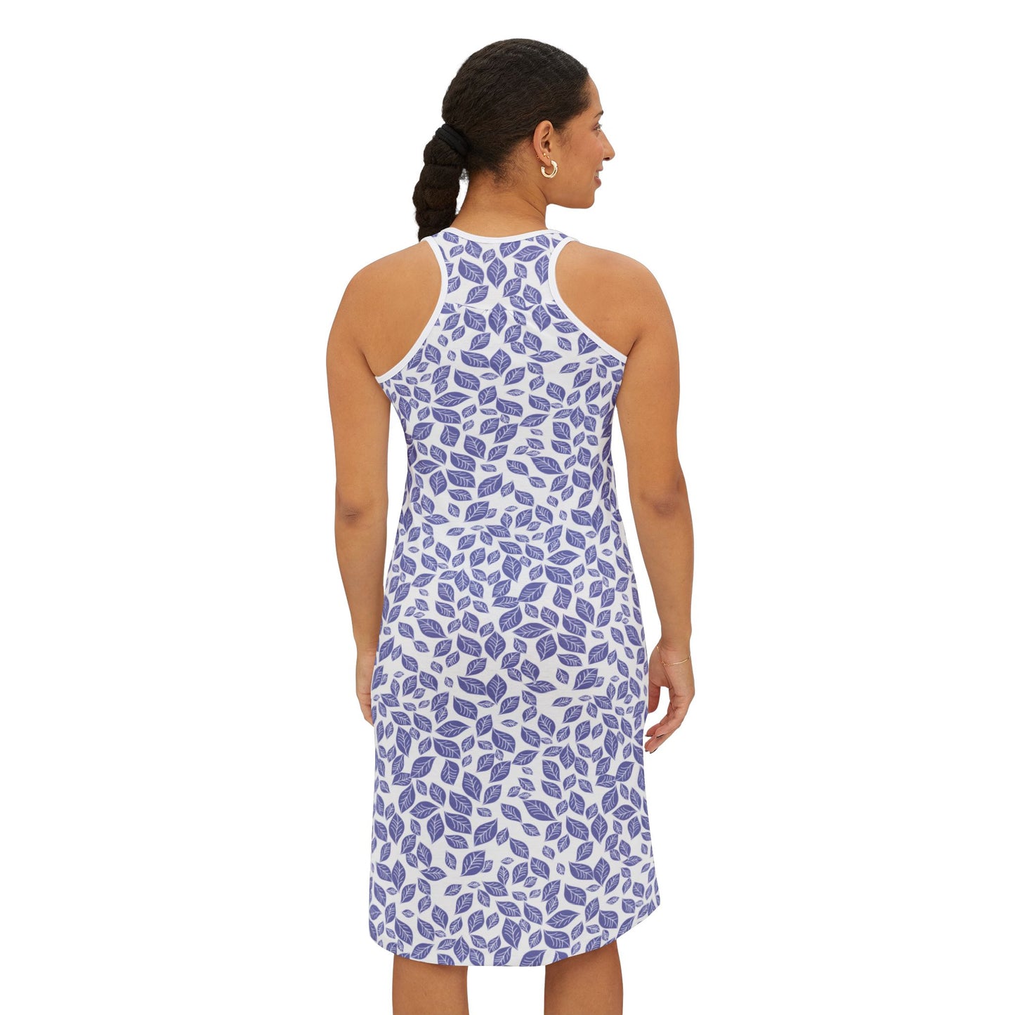 Feminine Floral Racerback Dress - Casual Summer Outfit, Beach Wear, Everyday Dress, Gift for Her, Vacation Style