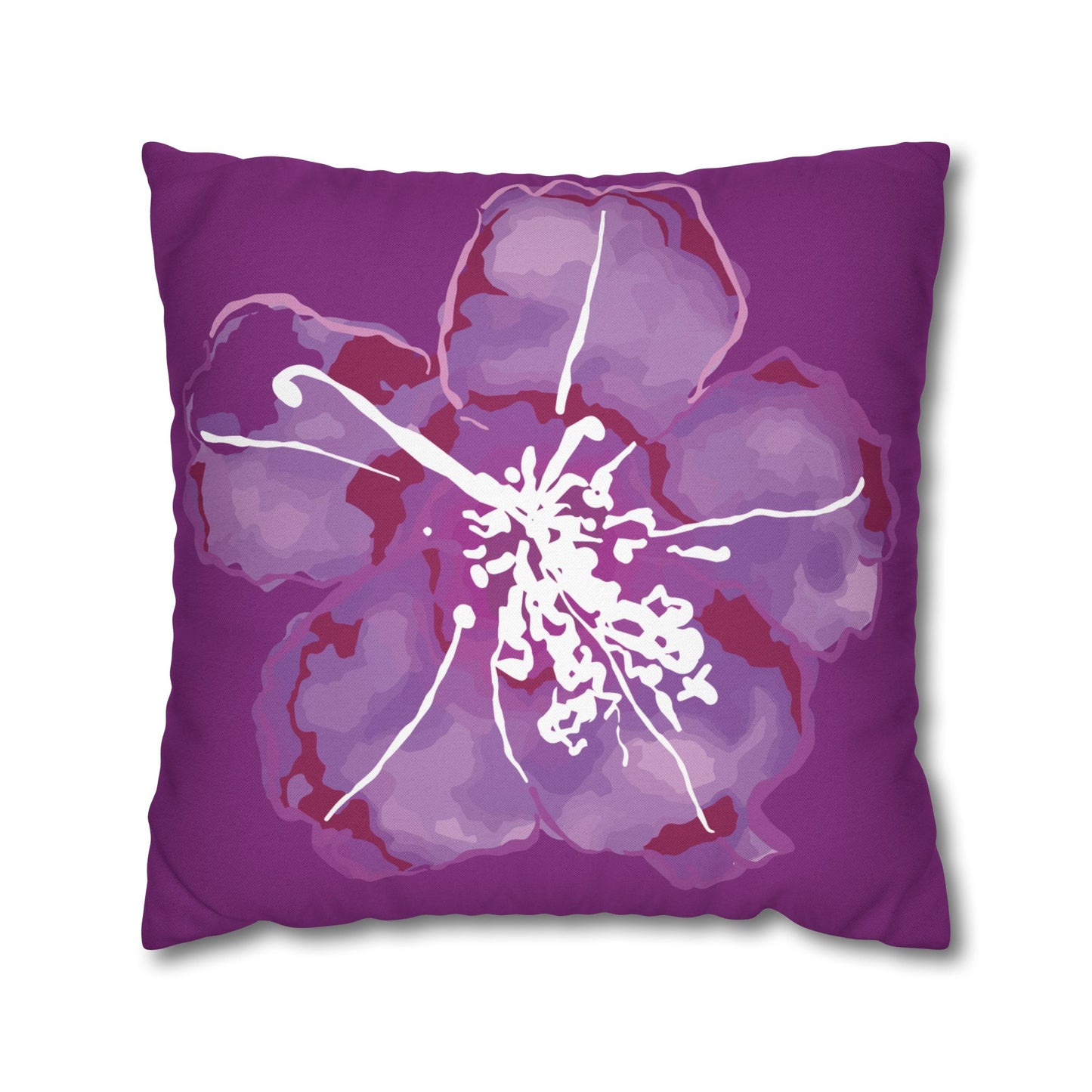 Azalea Bloom Purple Floral Pillowcase, Floral Home Decor, Modern Accent Pillow, Gift for Her, Boho Style Cushion Cover