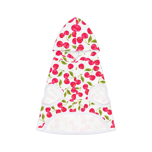 Chic Cherry Pet Hoodie, Cute Hooded Pet Apparel, Spring Dog Clothes, Stylish Cat Hoodie, Pet Fashion Gift