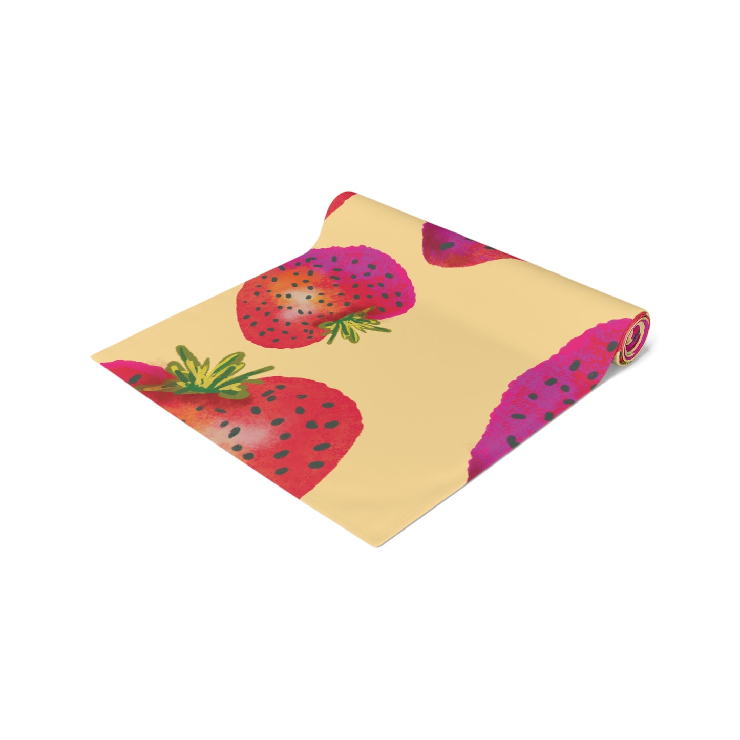 Whimsical Strawberry Table Runner, Fruit Decor for Kitchen, Dining Table Accessory, Perfect for Summer Parties