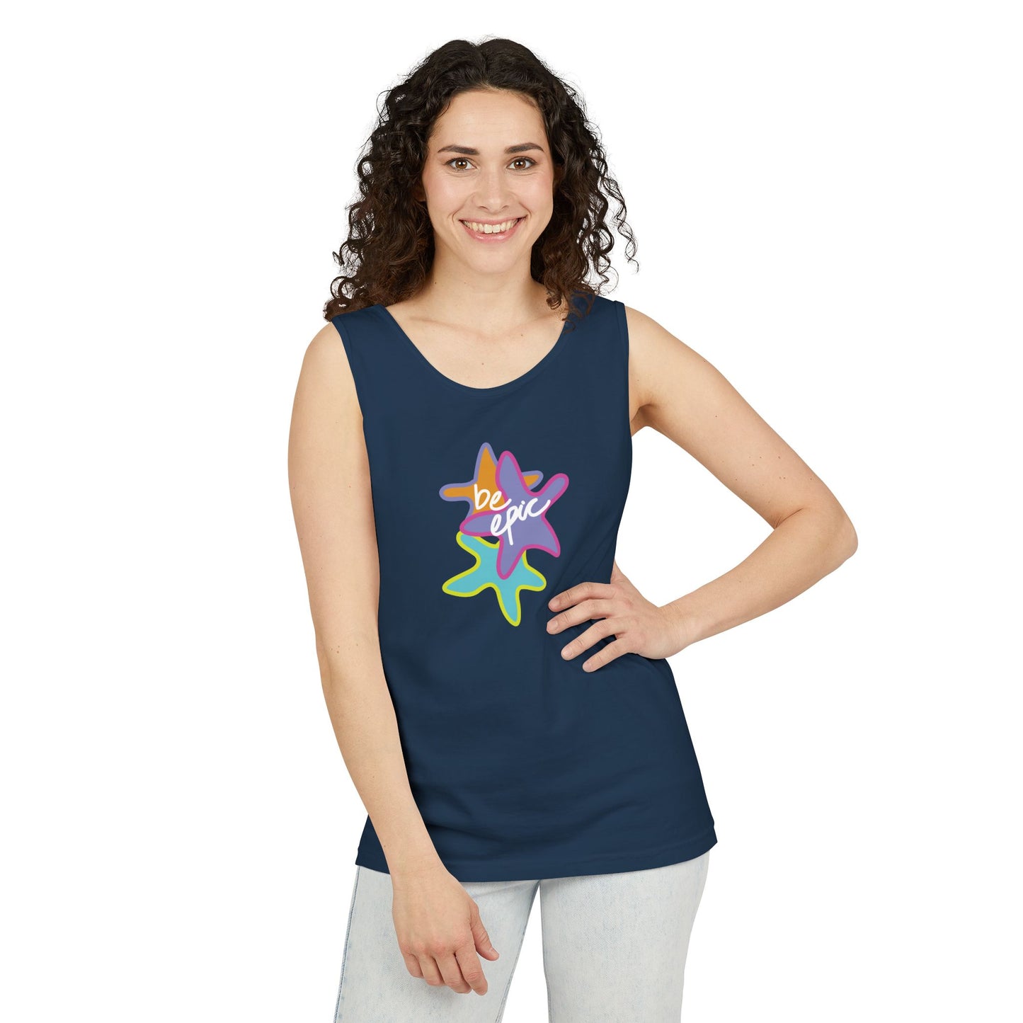 Be Epic Unisex Garment-Dyed Tank Top | Summer Vibes, Beachwear, Casual Wear, Gift for Friends, Festival Outfit
