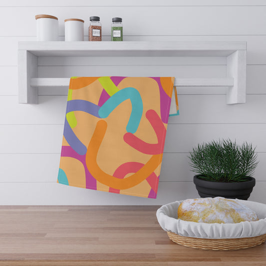 Vibrant Abstract Tea Towels, Colorful Kitchen Decor, Modern Gift for Home, Fun Cooking Essentials, Bright Culinary Accessories