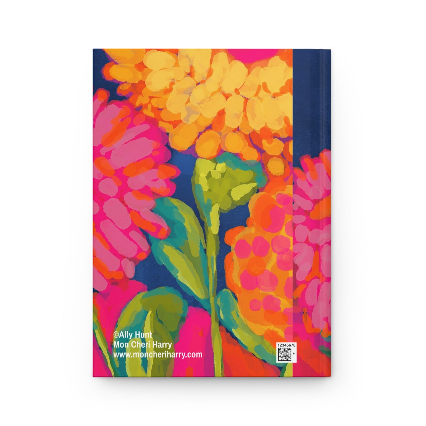 Floral Burst Hardcover Journal — Bright Painted Flower Notebook for Notes & Gifts