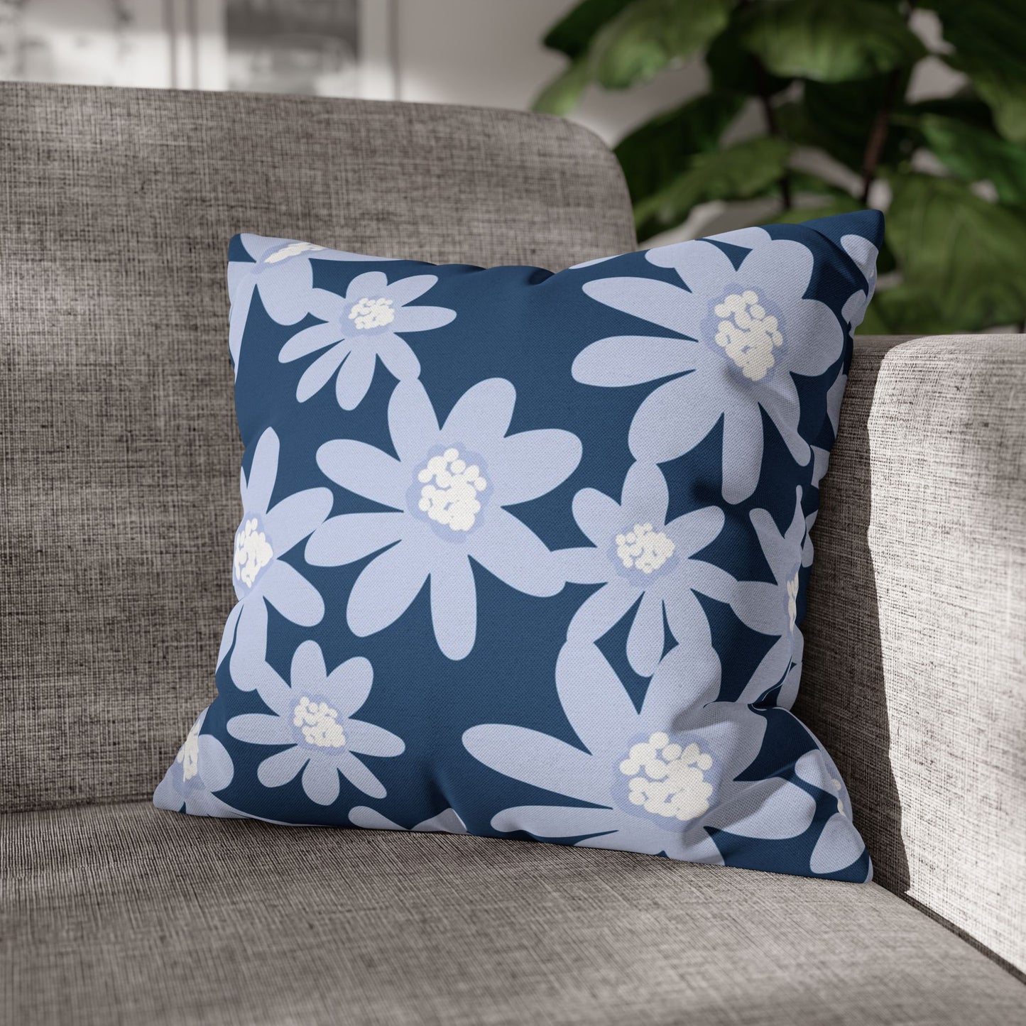 Floral Pattern Square Pillowcase - Cozy Home Decor, Flower Cushion Cover, Living Room Accent, Gift Idea, Spring Home Accessories