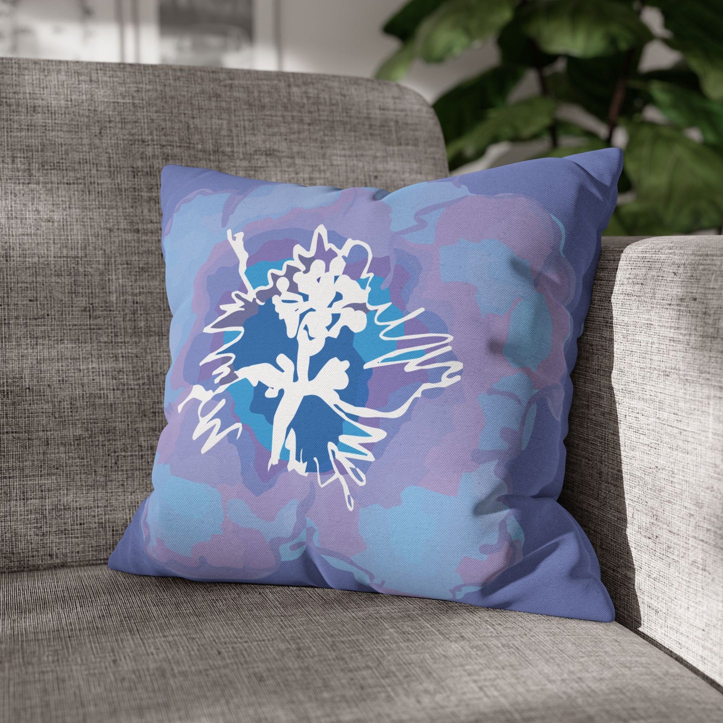 Beautiful Azalea Floral Periwinkle Patterned Pillowcase | Cozy Home Decor, Dreamy Bedroom Accents, Unique Gift, Stylish Cushion Cover