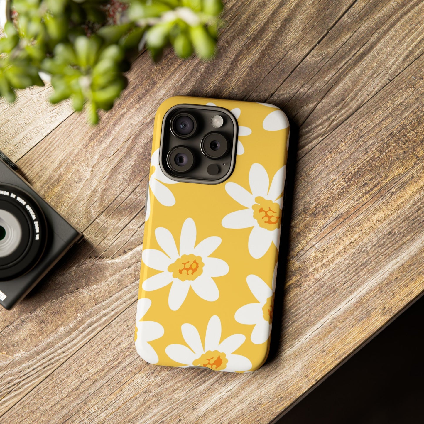 Yellow Daisy Phone Case, Floral Phone Cover, Tough Case, Summer Vibe Accessory, Gift for Nature Lovers, Bright Floral Design