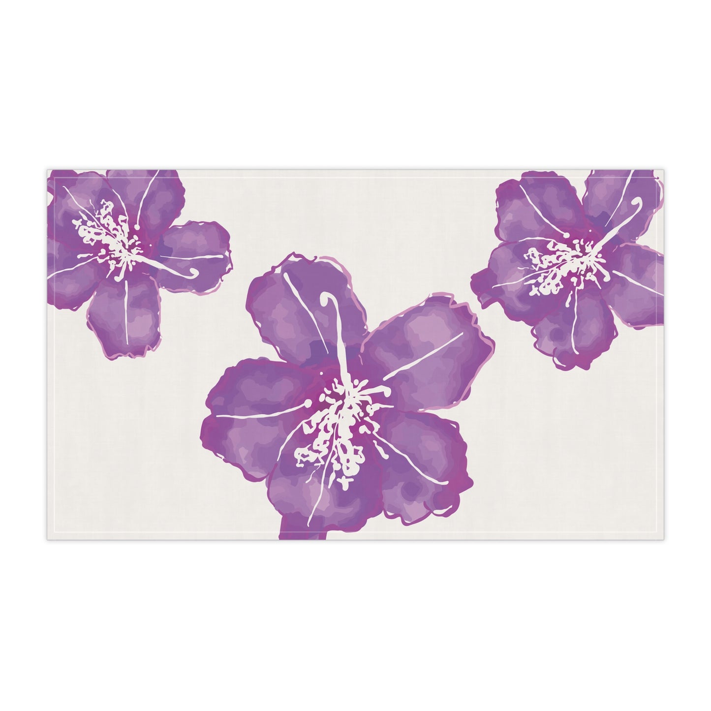 Elegant Purple Plum Azalea Floral Cotton Tea Towels, Kitchen Decor, Gift for Her, Home Cooking, Housewarming, Mother's Day