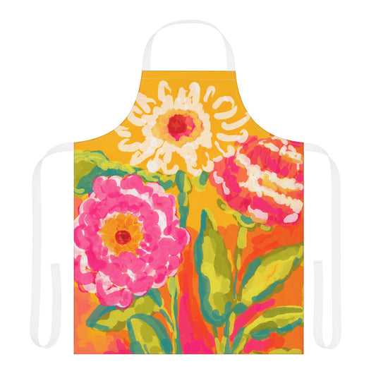 Vibrant Floral Apron, Colorful Cooking Gift, Creative Kitchenwear for Home Chefs, Gardening and Crafting