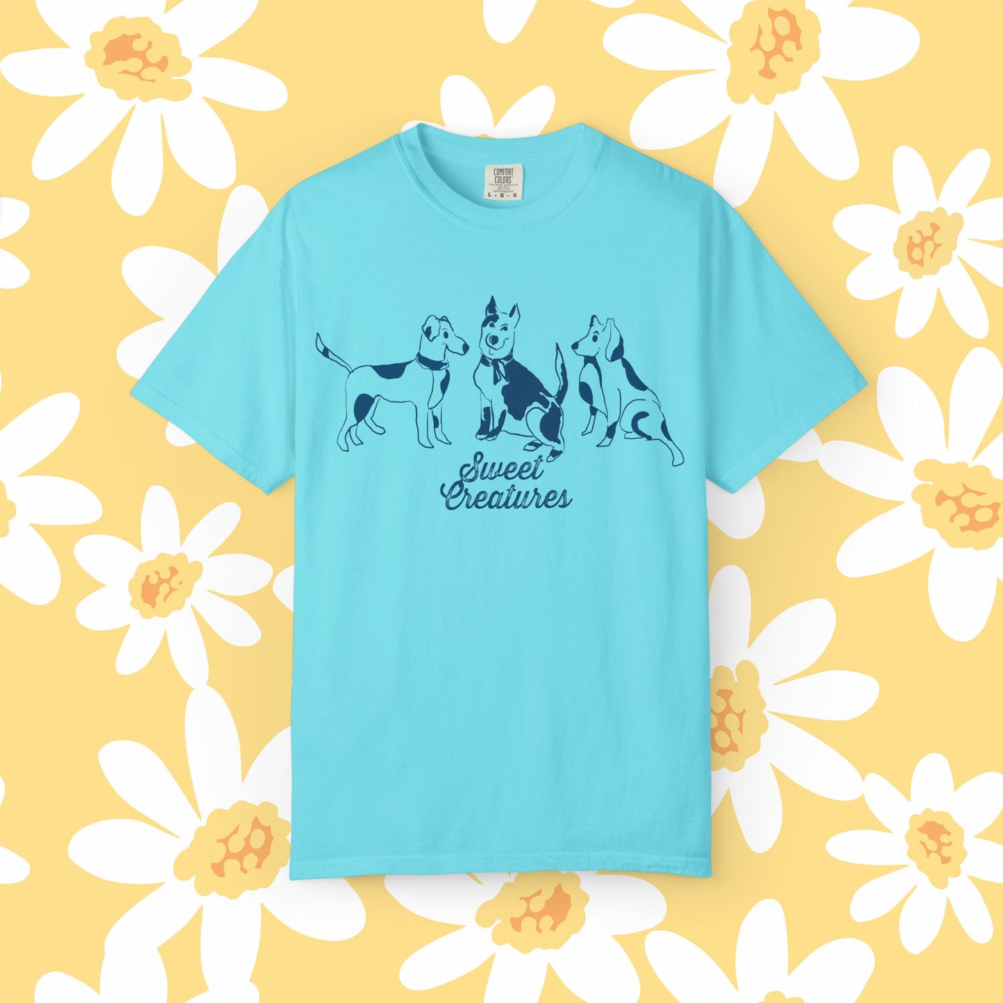 Sweet Creatures Unisex Garment-Dyed T-shirt, Cute Pet Lover Tee, Dog Lover Apparel, Casual Wear, Gift for Animal Lovers, Cozy Everyday Shirt