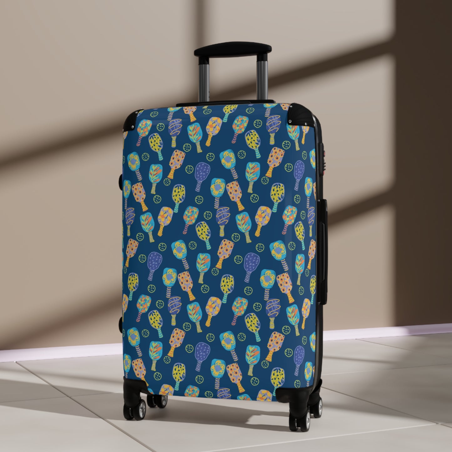 Colorful Pickleball Paddle Pattern Luggage