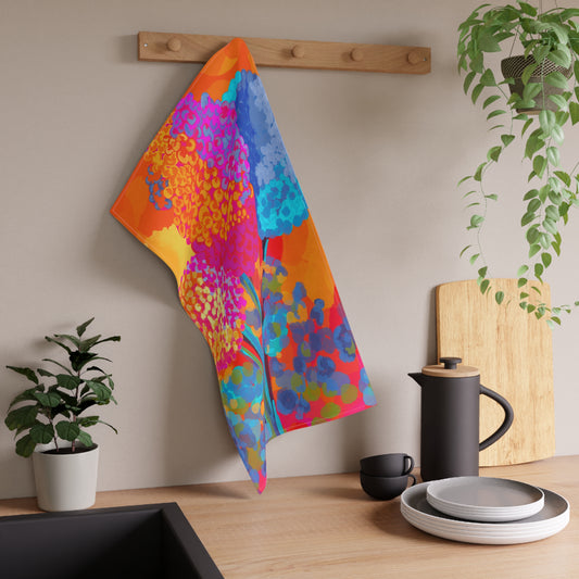 Vibrant Floral Cotton Tea Towels, Colorful Kitchen Decor, Gift for Moms, Housewarming, Home Cooking Essentials, Brighten Your Space