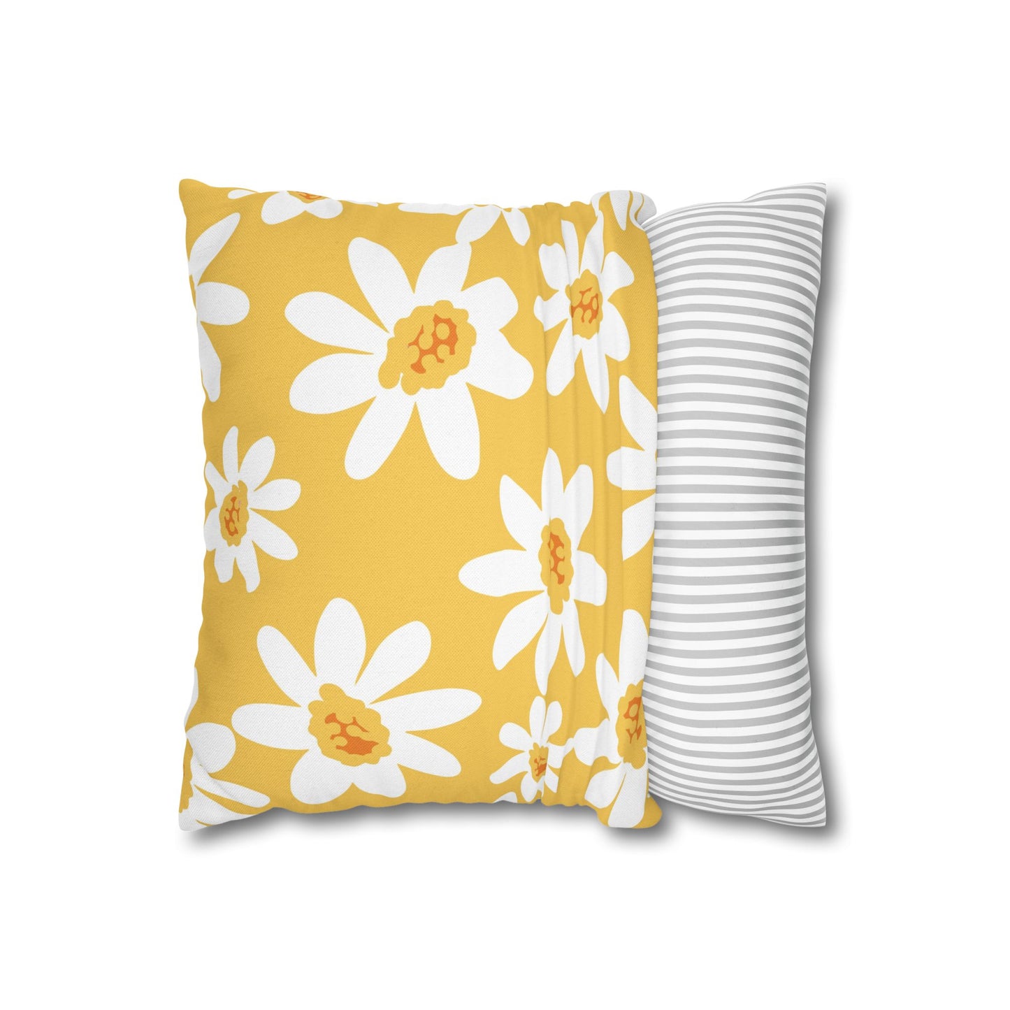 Bright Floral Pillowcase for Home Decor, Yellow Daisy Cushion Cover, Modern Living Room Accent, Gift for Flower Lovers, Spring Decor