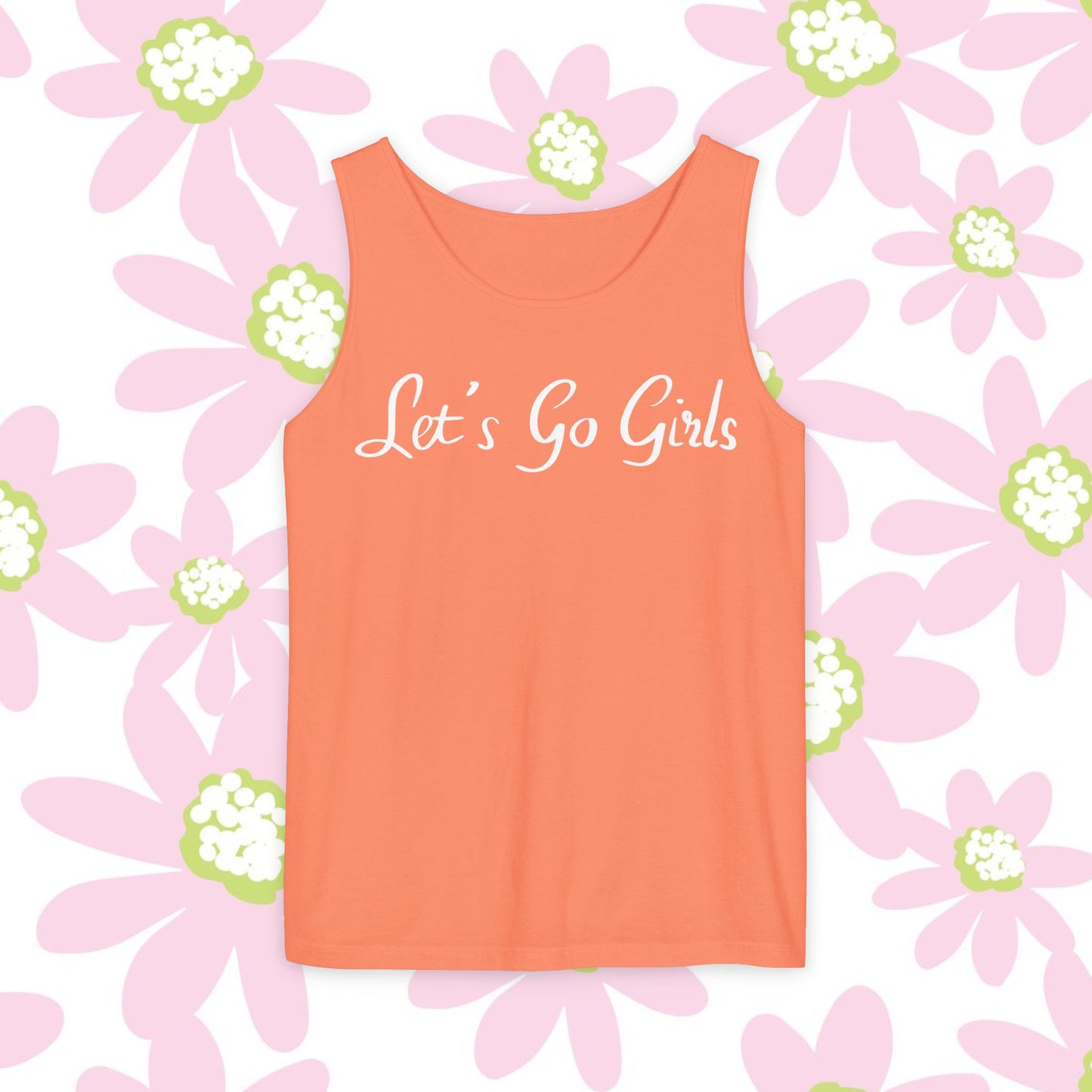 Let's Go Girls Tank Top — Feminine Pink Script Athletic Tank