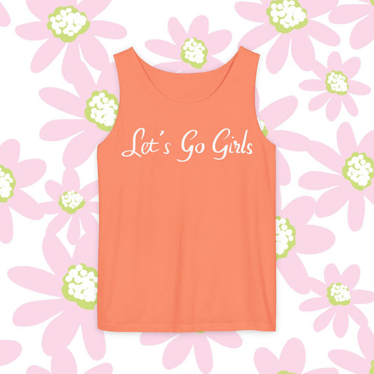 Let's Go Girls Tank Top — Feminine Pink Script Athletic Tank