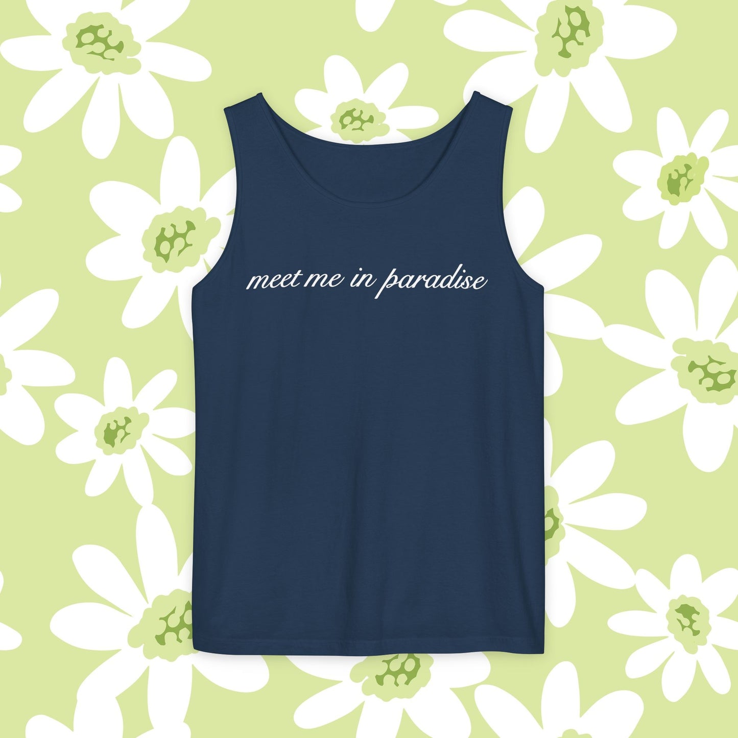 Paradise Script Tank Top — "meet me in paradise" Casual Beach Tank