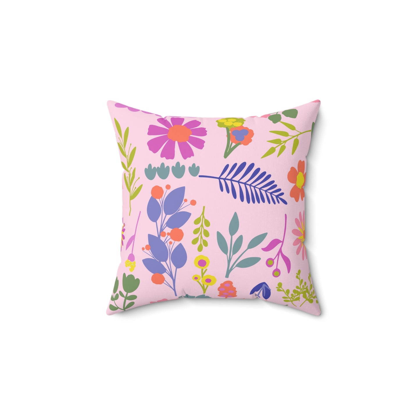 Floral Square Pillow, Cozy Decorative Cushion , Boho Home Decor, Gift for Her, Plant Lover's Room Accent