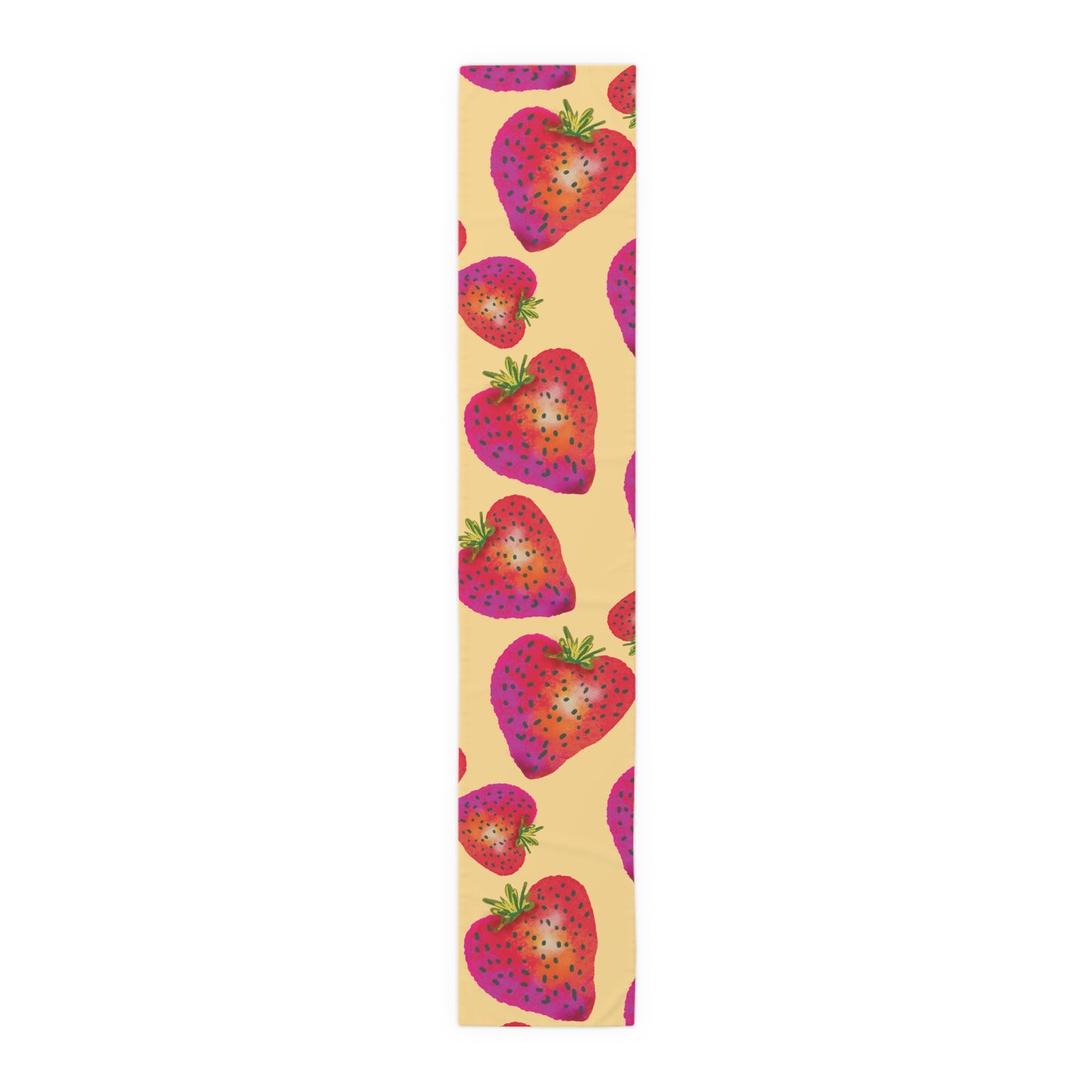 Whimsical Strawberry Table Runner, Fruit Decor for Kitchen, Dining Table Accessory, Perfect for Summer Parties
