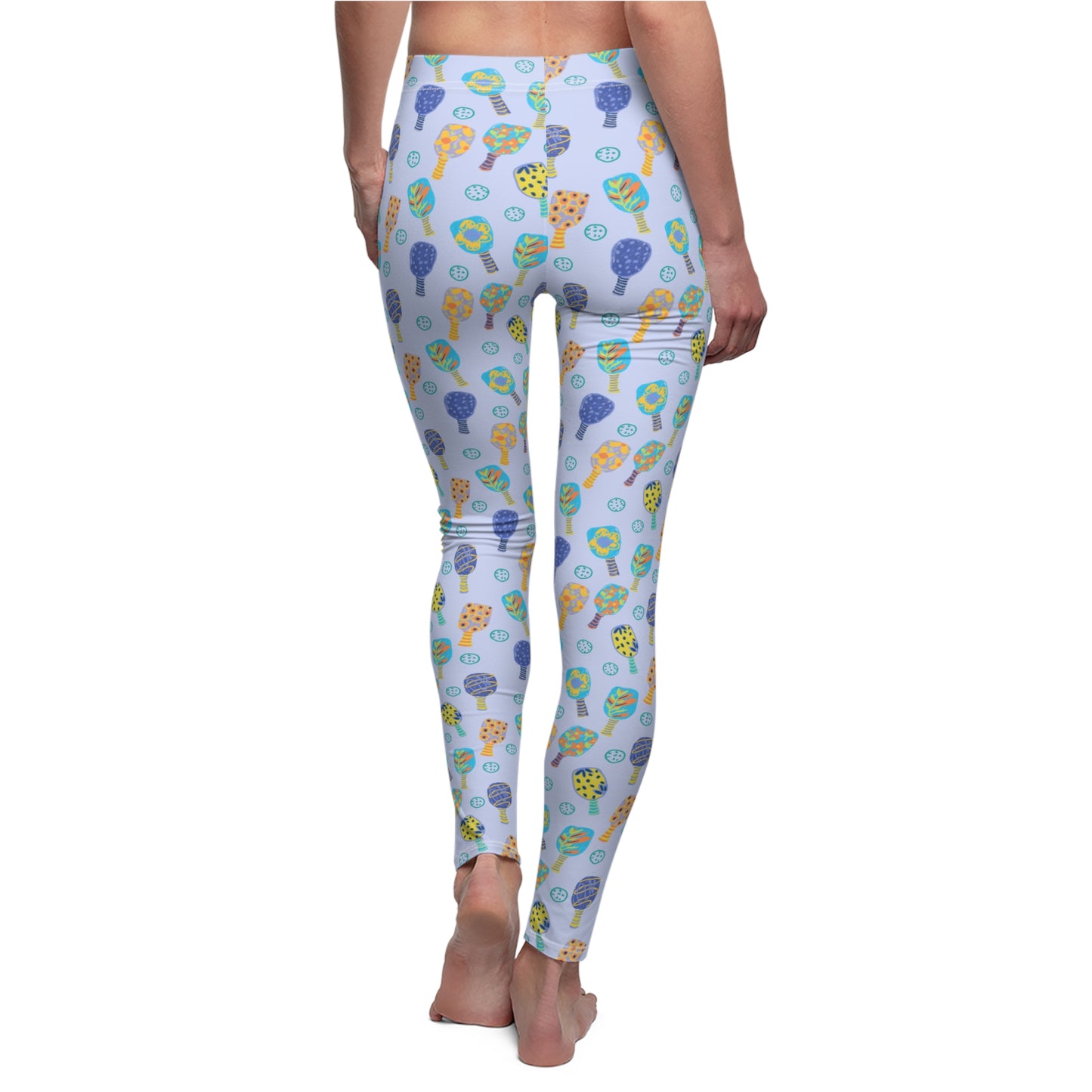 Floral Pickleball Pattern Leggings — Lightweight All-Over Print Women's Leggings
