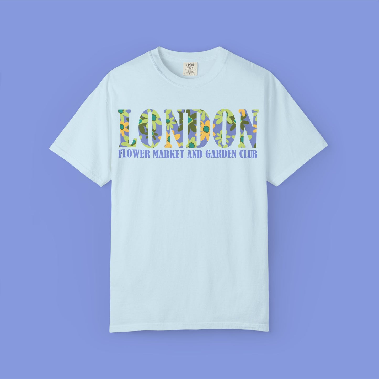 Floral Market T-Shirt, London Flower Club Tee, Unisex Garden Apparel, Summer Gift, Casual Outfit, Travel Shirt