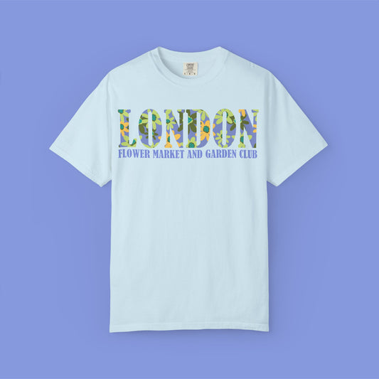 Floral Market T-Shirt, London Flower Club Tee, Unisex Garden Apparel, Summer Gift, Casual Outfit, Travel Shirt