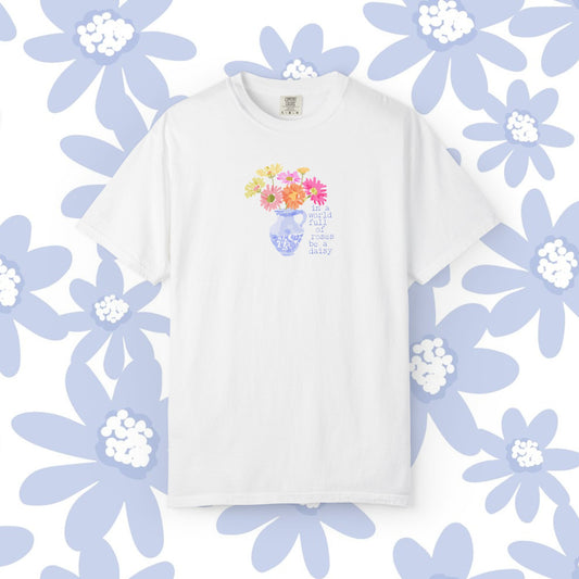 Daisy Graphic Tee, Flower Lovers, Gardeners, Love, Peace, Joy