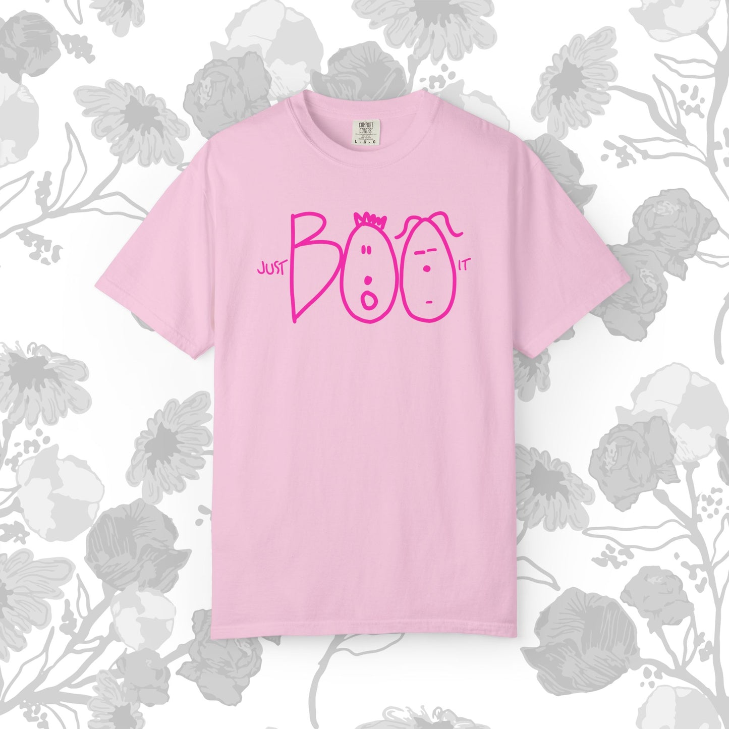 JUST BOO IT....Spooky Unisex Garment-Dyed T-shirt, Halloween Tee, Trendy Graphic Tee, Funny Costume Top, Holiday Apparel, Party Wear
