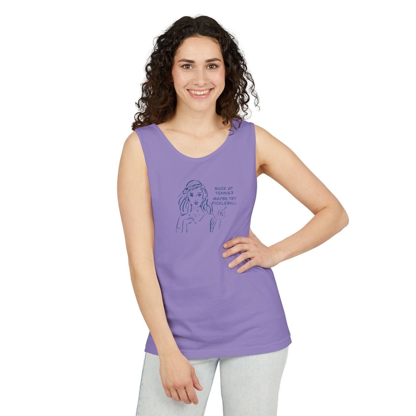 Do you suck at tennis? Try Pickleball. Funny Tennis/Pickleball Tank Top, Unisex Sport Shirt, Gift for Athletes, Summer Workout Apparel, Casual Exercise Top, Fun Sportswearh