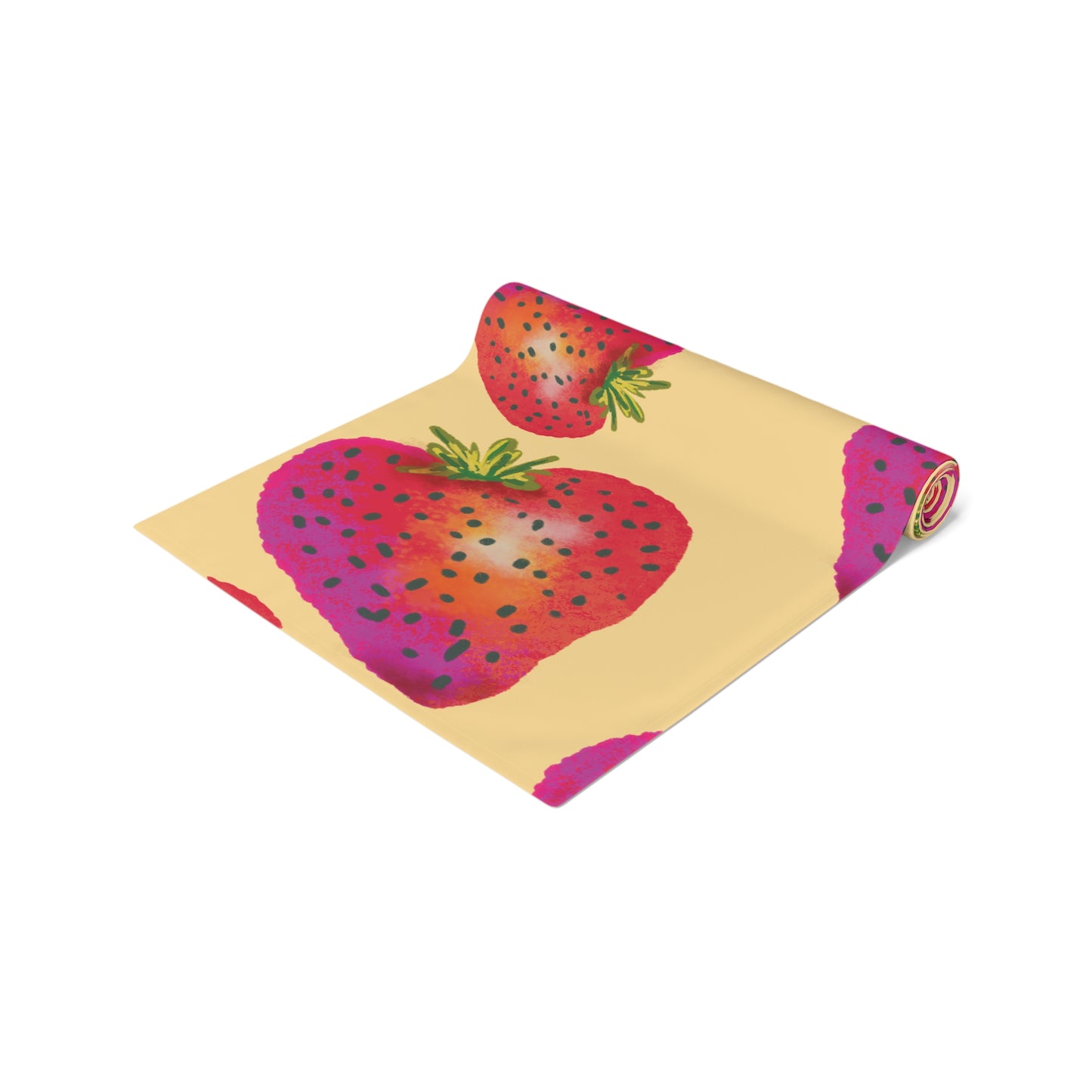 Whimsical Strawberry Table Runner, Fruit Decor for Kitchen, Dining Table Accessory, Perfect for Summer Parties