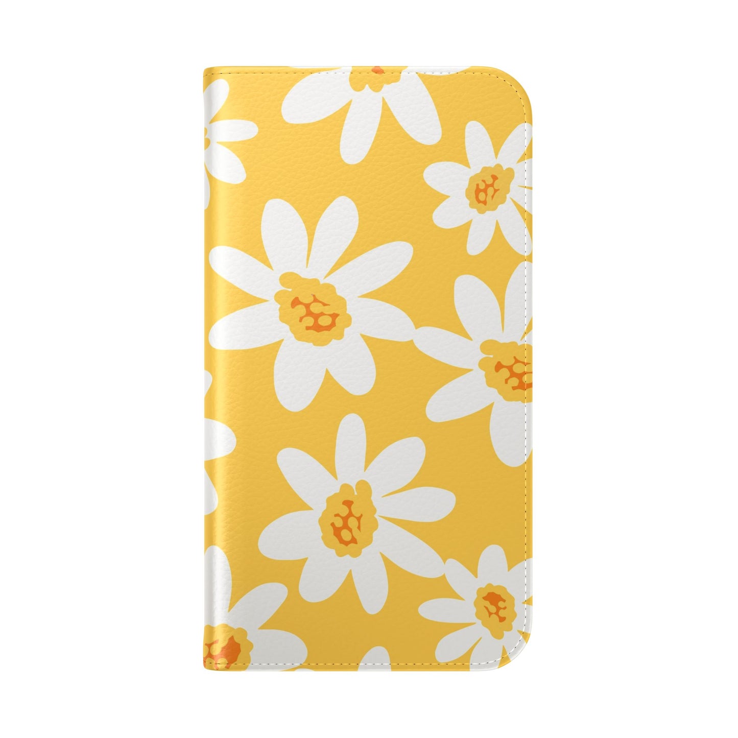 Cheerful Floral Flip Case for Phone, Yellow Daisy Wallet, Spring Gift, Cute Phone Cover, Mother's Day, Floral Design, Eco-Friendly