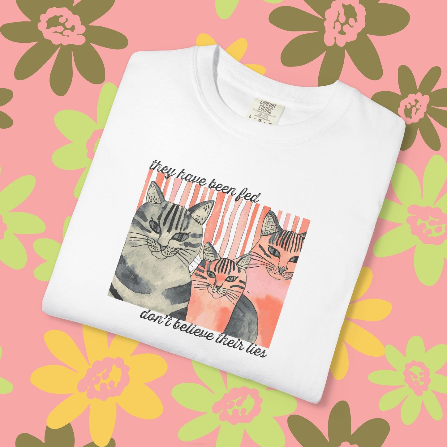 Cat Friends Graphic T-Shirt — "Don't Believe Their Eyes" Vintage Kittens Tee