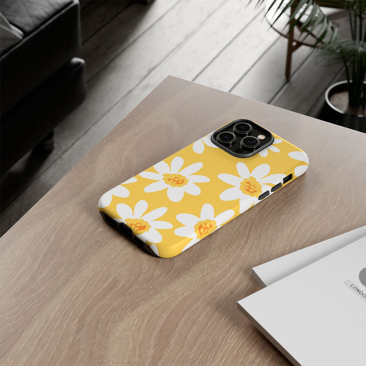 Yellow Daisy Phone Case, Floral Phone Cover, Tough Case, Summer Vibe Accessory, Gift for Nature Lovers, Bright Floral Design